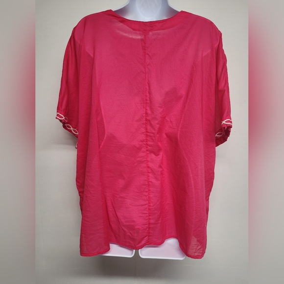 Jaclyn Smith Pink And White Boxy Top XXL - Picture 3 of 4